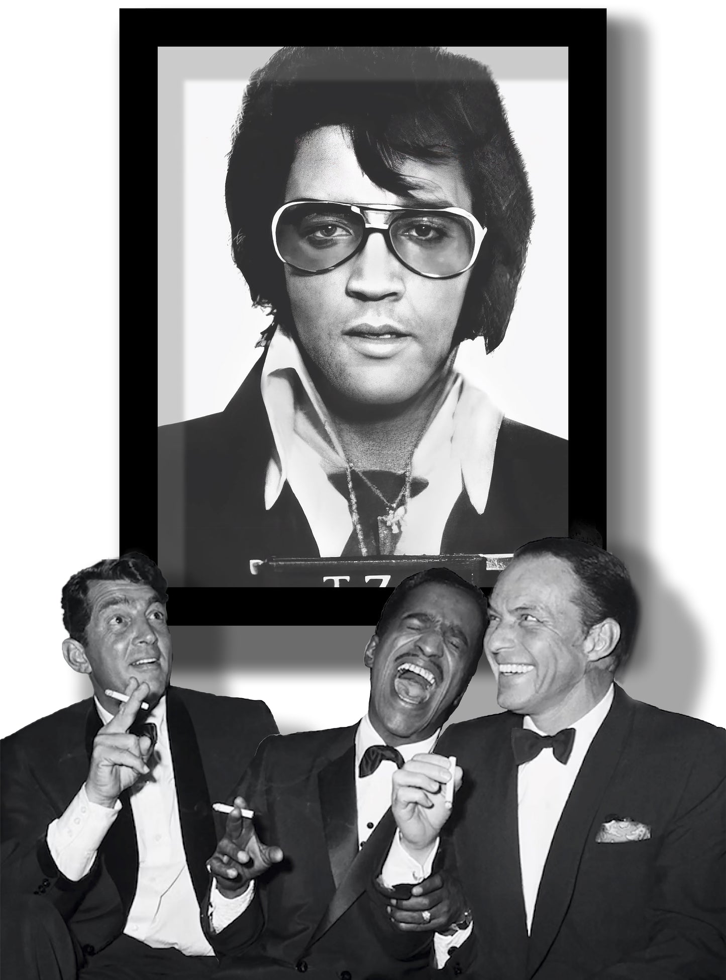 Elvis Presley x The Rat Pack (Mixed Media Painting)