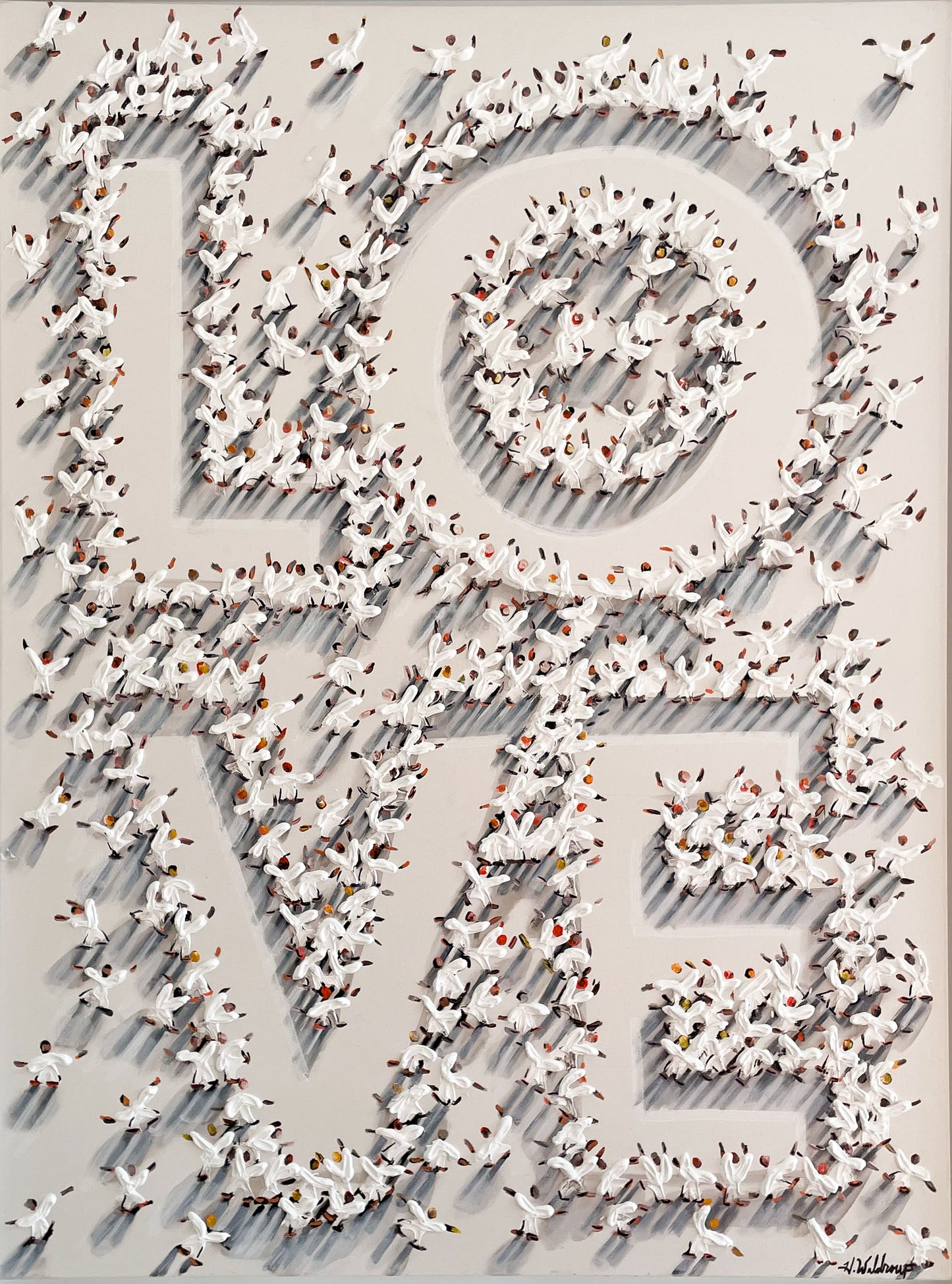 LOVE - White On White (Signed Canvas Giclée Print)